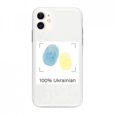 Патріотичний чохол для iPhone 11 з малюнком "100% Ukrainian"